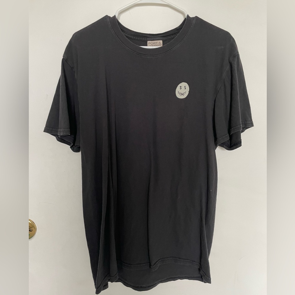 Port and Company Black Short-Sleeve Tee with fun groovy graphic